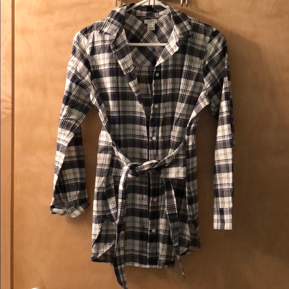 J. Crew plaid tunic dress shirt